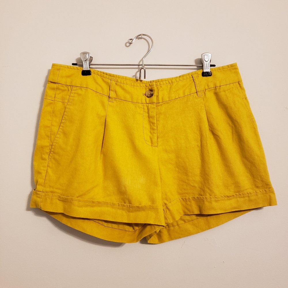 Willi Smith Yellow Linen Shorts